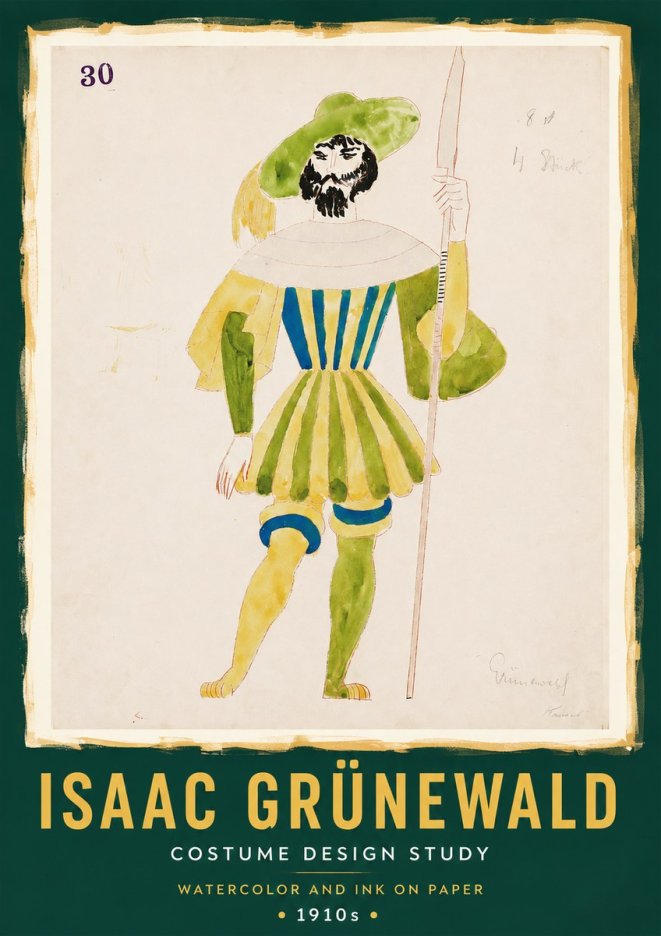 Isaac Grünewald Study for Costume Design No3 - Plakat