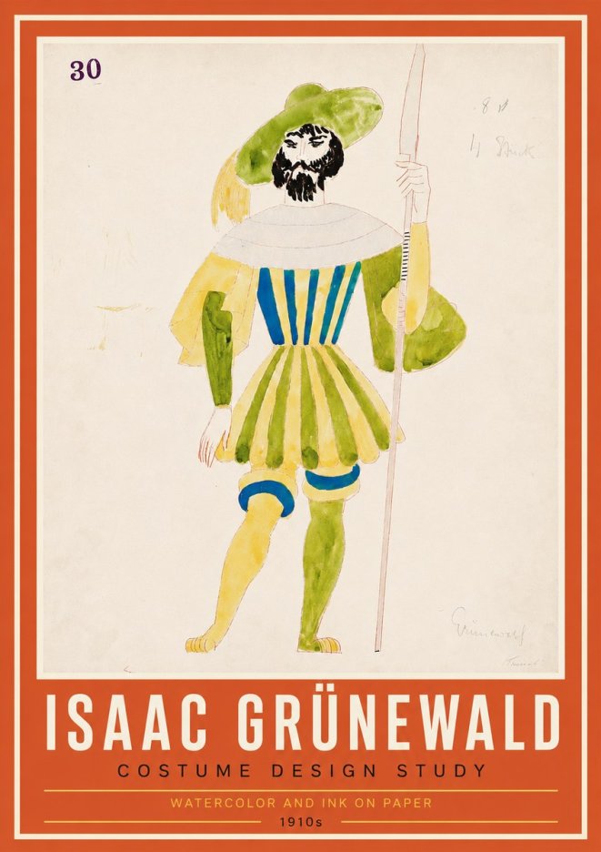 Isaac Grünewald Study for Costume Design No4 - Plakat