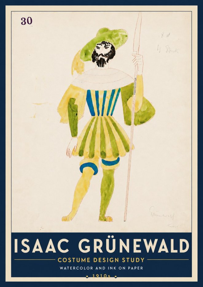 Isaac Grünewald Study for Costume Design No5 - Plakat