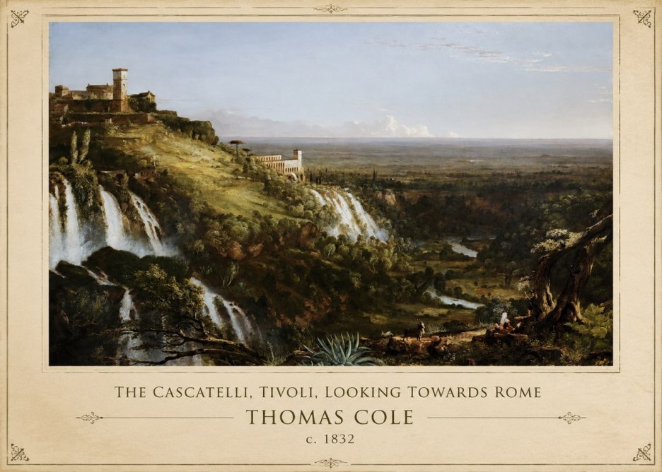 Thomas Cole The Cascatelli, Tivoli, Looking Towards Rome No1 - Plakat