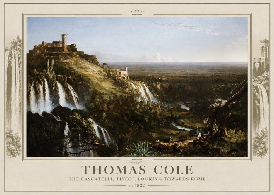 Thomas Cole The Cascatelli, Tivoli, Looking Towards Rome No3 - Plakat
