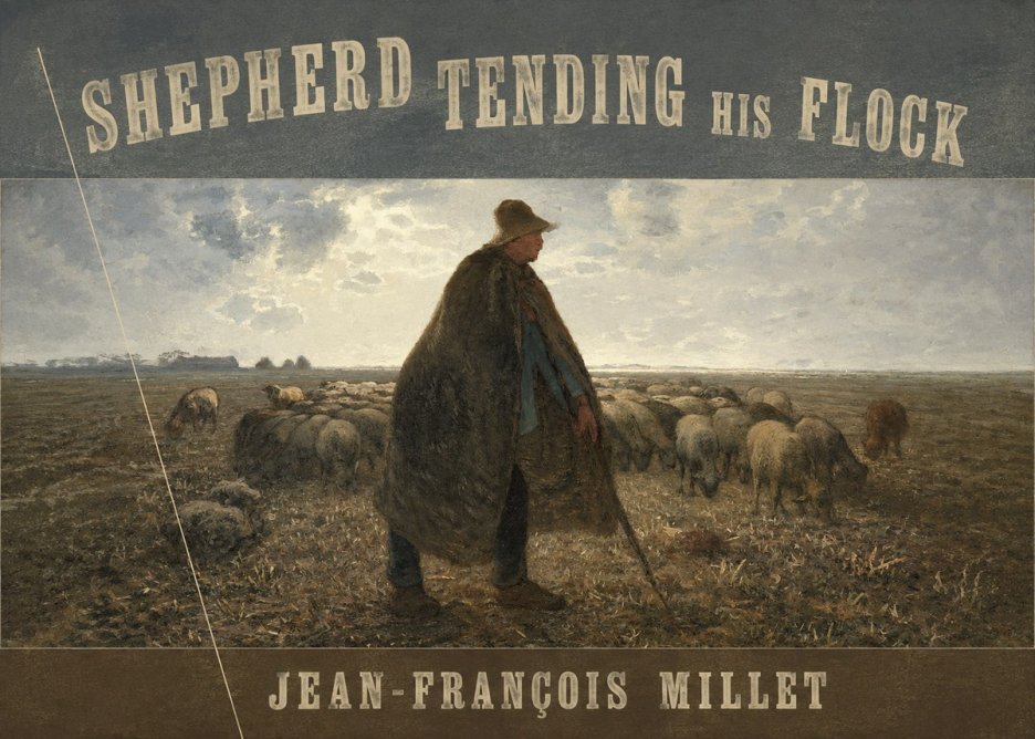 Jean-François Millet Shepherd Tending His Flock No6 - Plakat