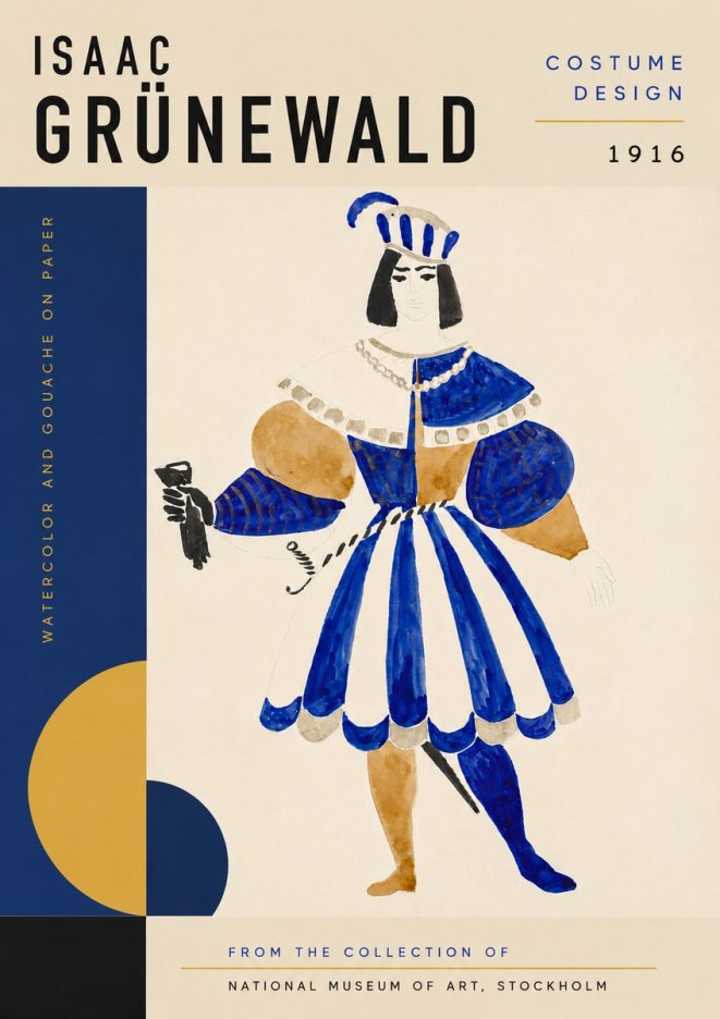 Isaac Grünewald Costume Design III No3 - Plakat