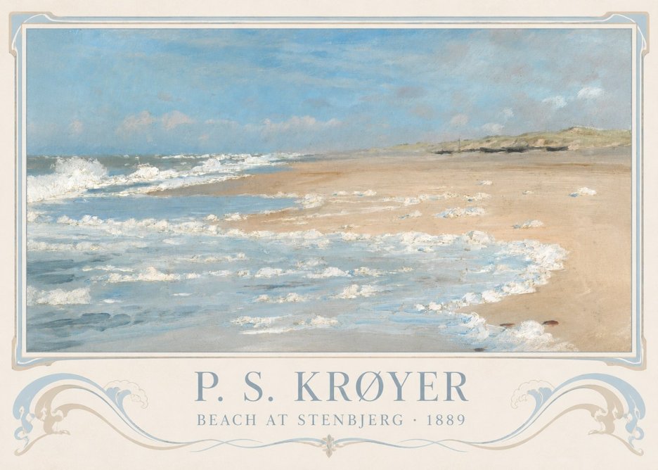 P.S. Krøyer Beach at Stenbjerg · 1889 No3 - Plakat