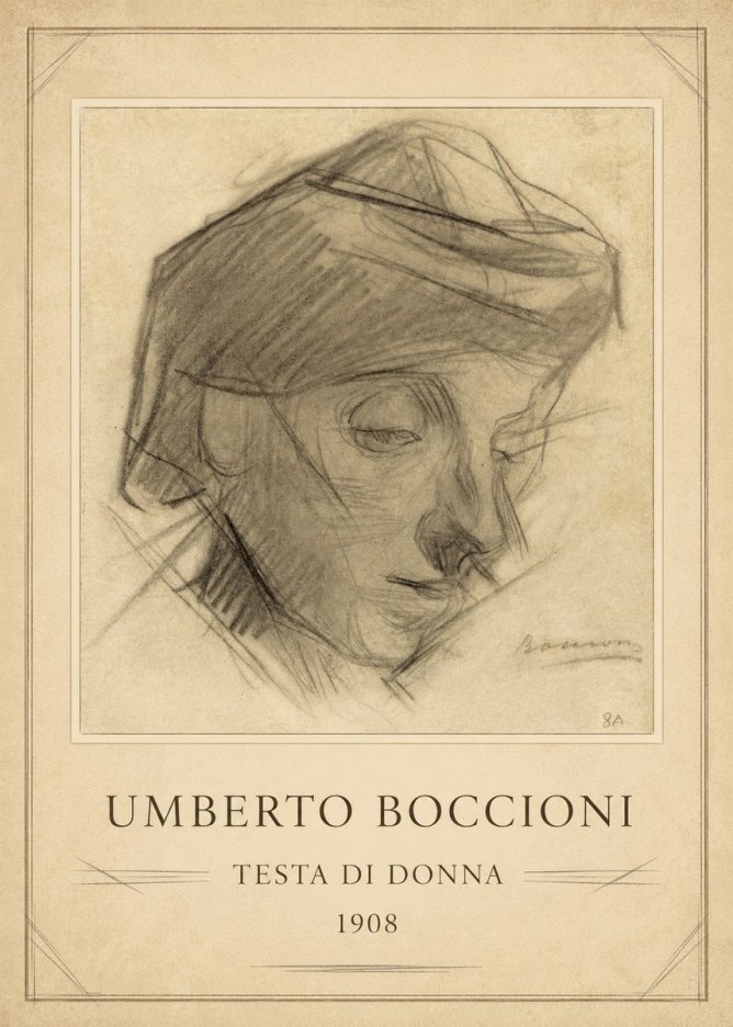 Umberto Boccioni Testa Di Donna No1 - Plakat