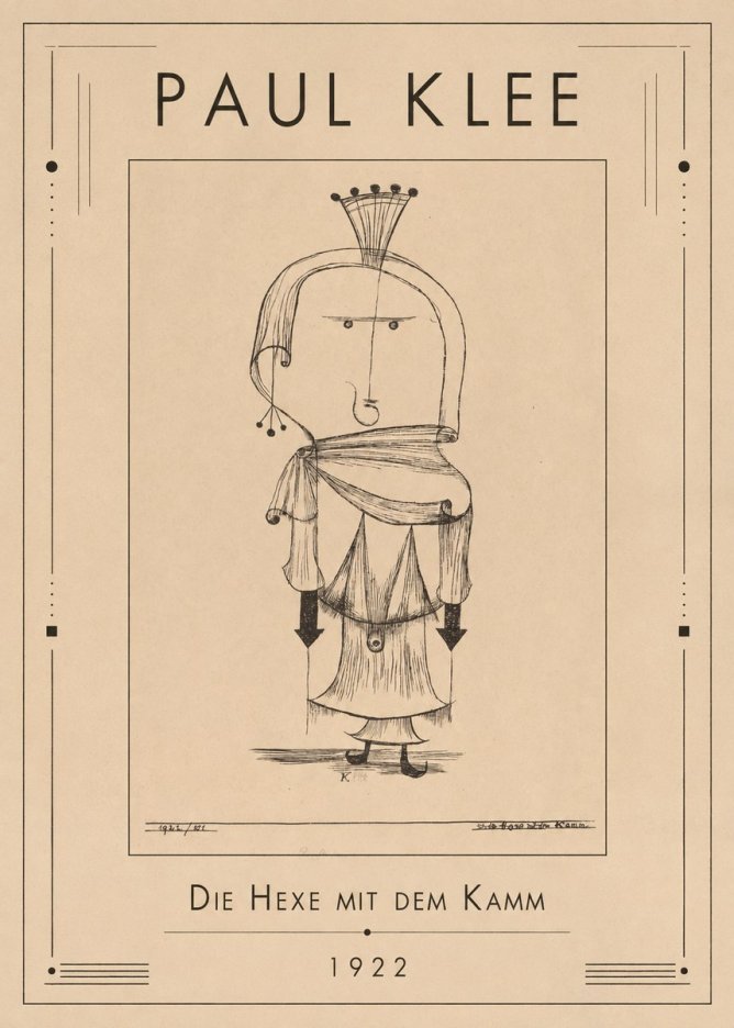 Paul Klee Die Hexe Mit Dem Kamm No1 - Plakat
