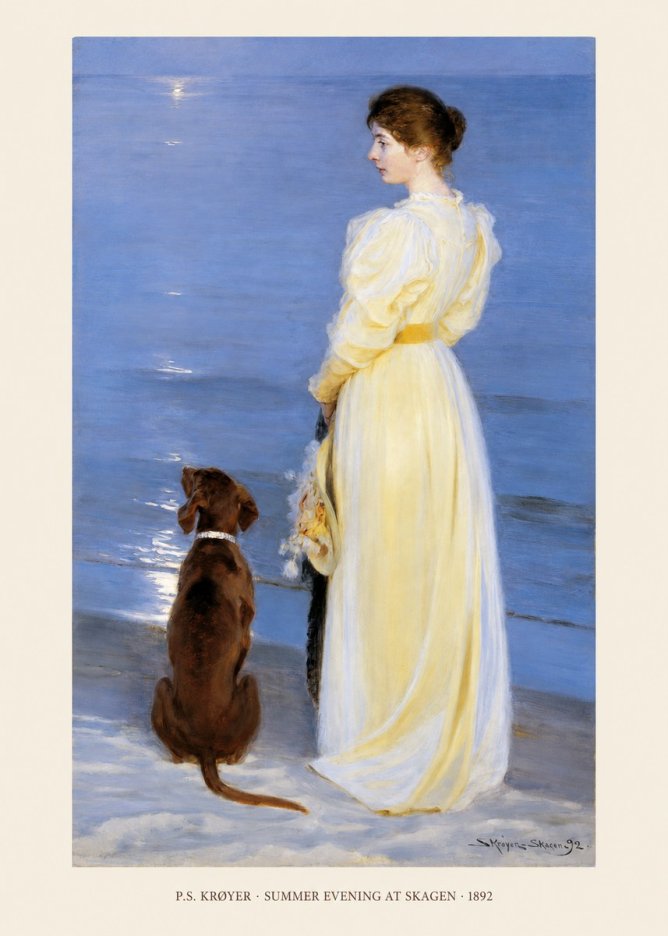 P.S. Krøyer Summer Evening at Skagen No5 - Plakat