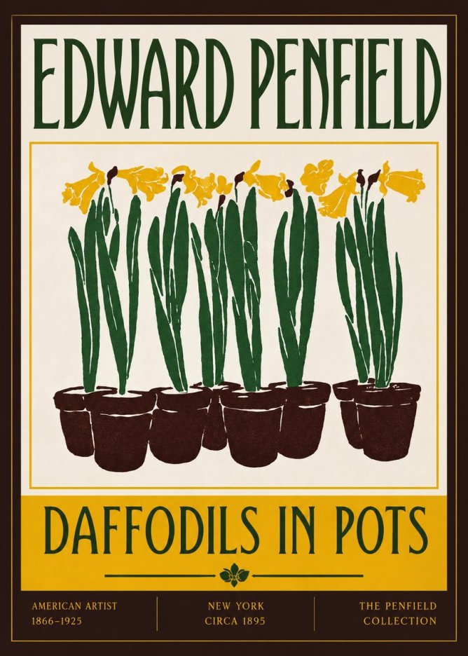 Edward Penfield Daffodils in Pots No4 - Plakat
