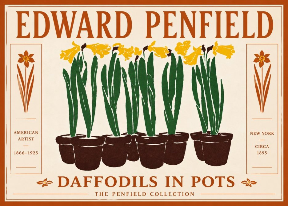 Edward Penfield Daffodils in Pots No5 - Plakat