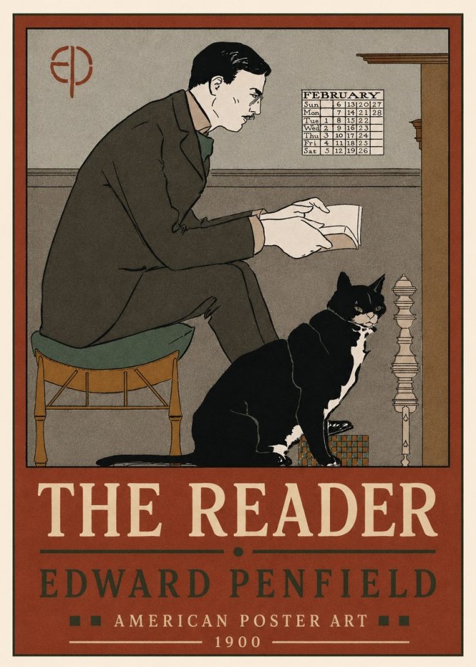 Edward Penfield The Reader I No2 - Plakat