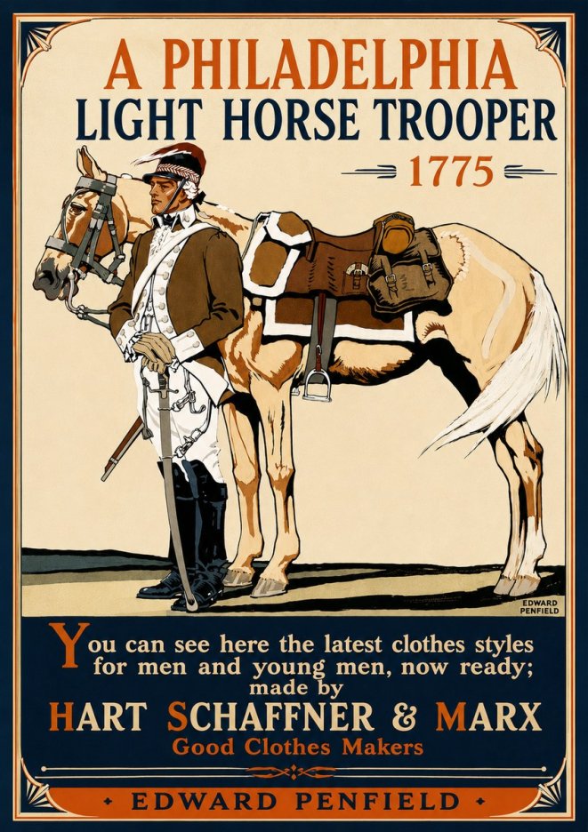 Edward Penfield A Philadelphia Light Horse Trooper 1775 No5 - Plakat