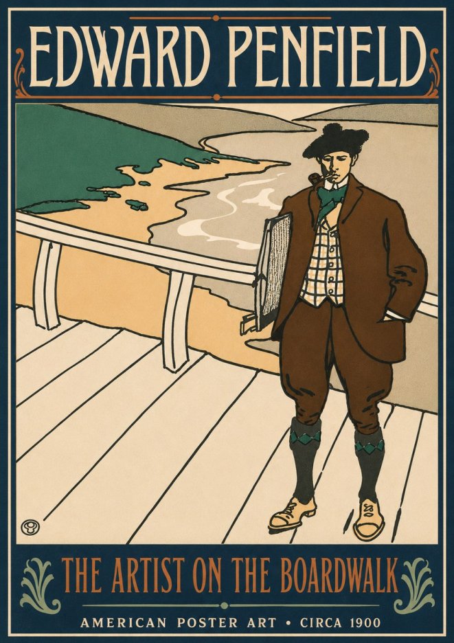 Edward Penfield The Artist on the Boardwalk No5 - Plakat