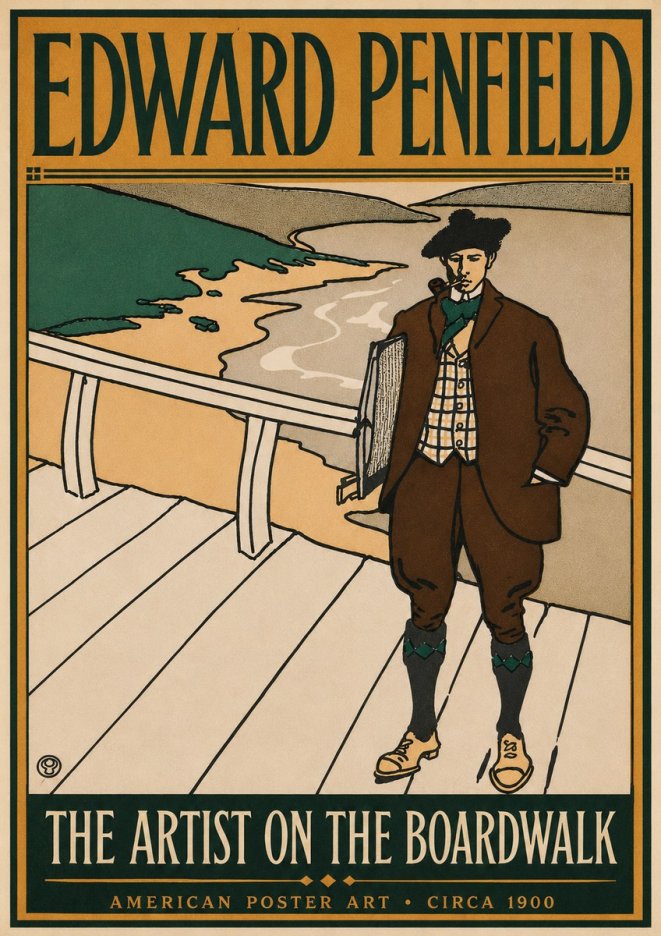 Edward Penfield The Artist on the Boardwalk No6 - Plakat