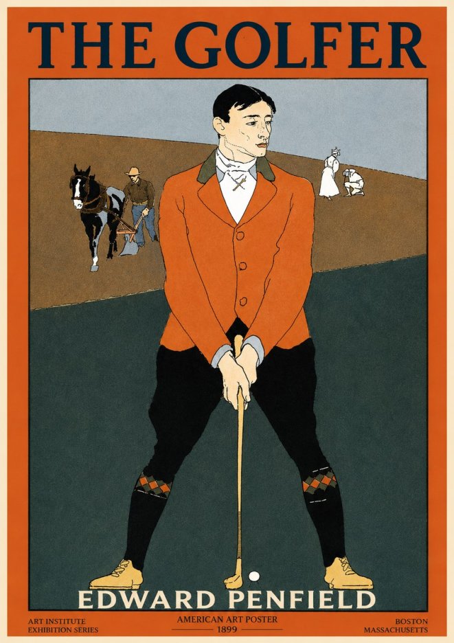 Edward Penfield The Golfer No2 - Plakat