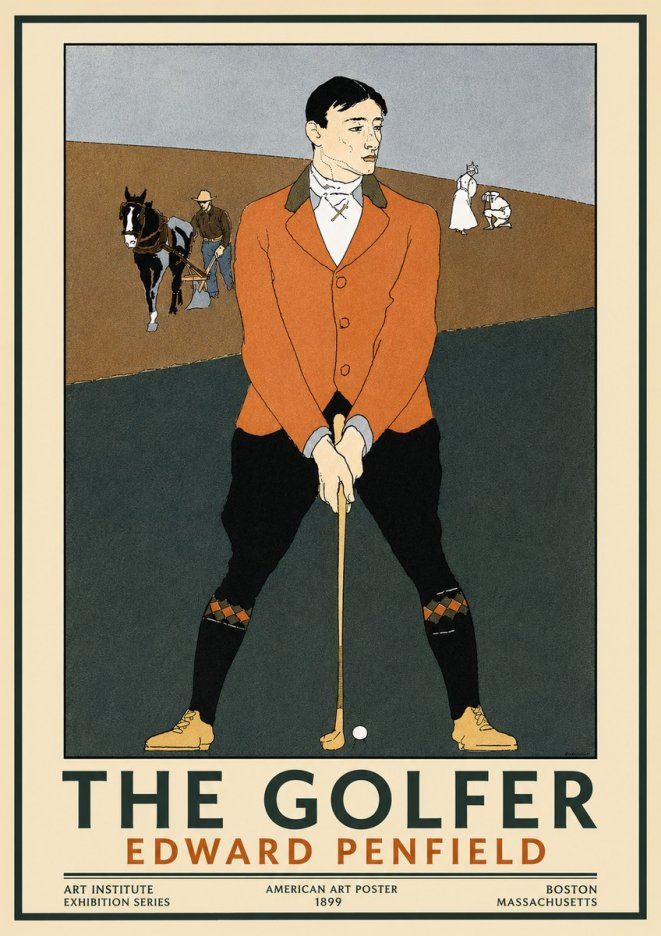 Edward Penfield The Golfer No3 - Plakat