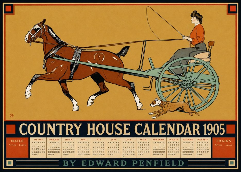 Edward Penfield Country House Calendar 1905 No4 - Plakat