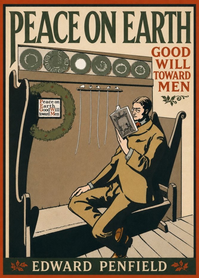 Edward Penfield Peace on Earth Good Will Toward Men No5 - Plakat