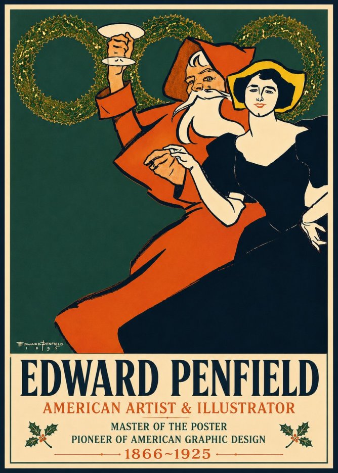 Edward Penfield Christmas. Cheer No5 - Plakat