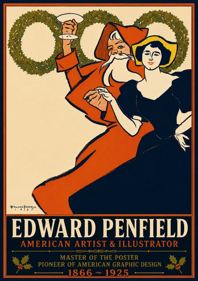 Edward Penfield Christmas. Cheer No6 - Plakat