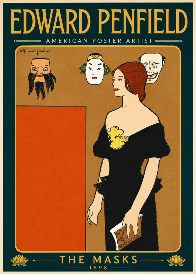 Edward Penfield The Masks No6 - Plakat