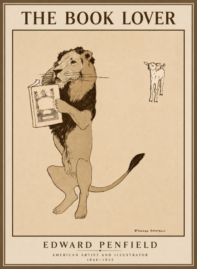 Edward Penfield The Book Lover No1 - Plakat