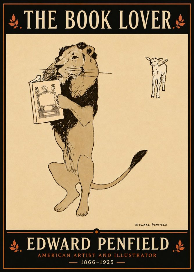 Edward Penfield The Book Lover No3 - Plakat