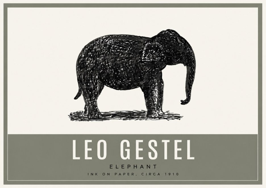 Leo Gestel Elephant No2 - Plakat