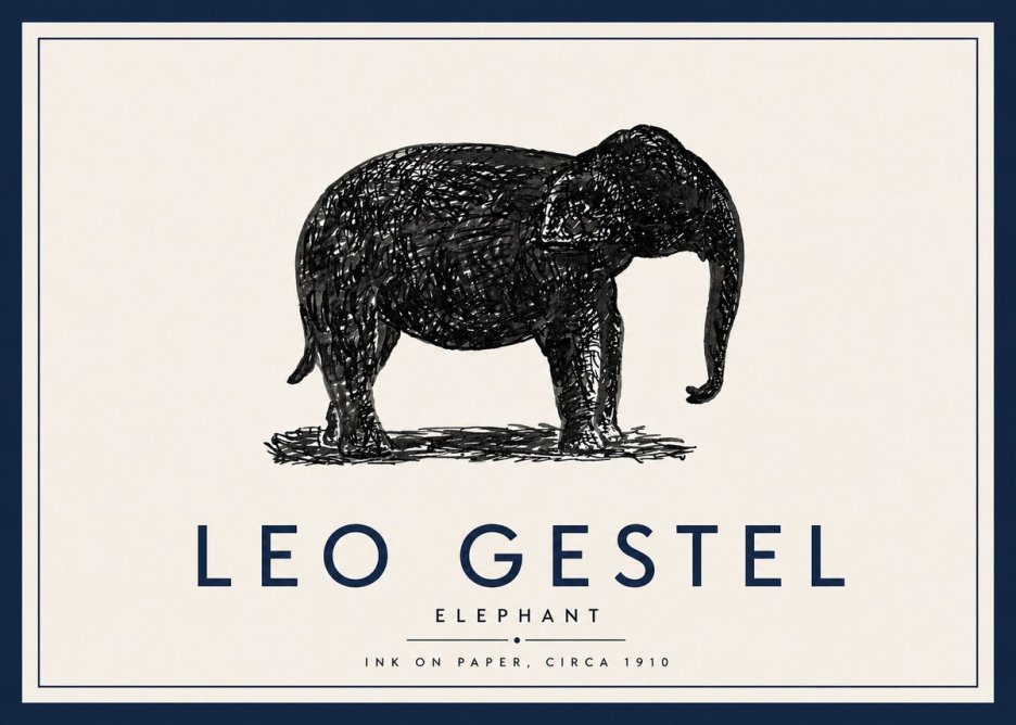 Leo Gestel Elephant No5 - Plakat