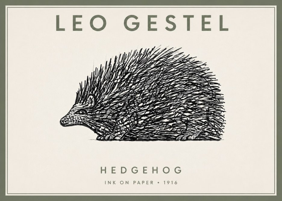 Leo Gestel Hedgehog No2 - Plakat