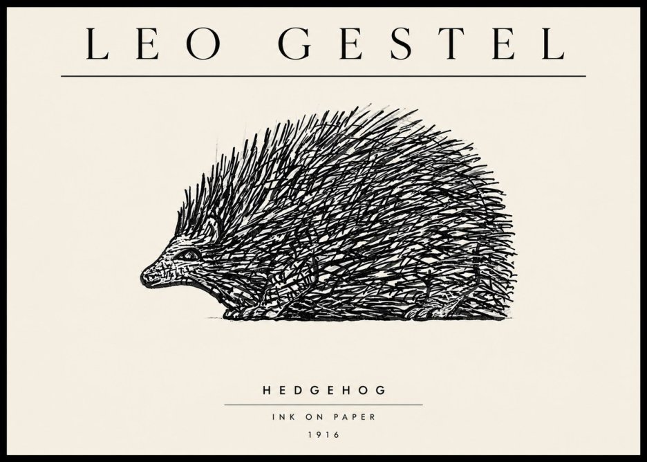 Leo Gestel Hedgehog No3 - Plakat