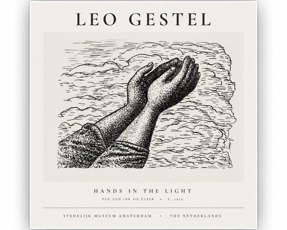 Leo Gestel Hands in the Light No1 - Plakat