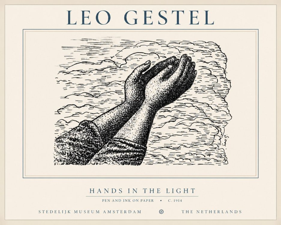 Leo Gestel Hands in the Light No3 - Plakat