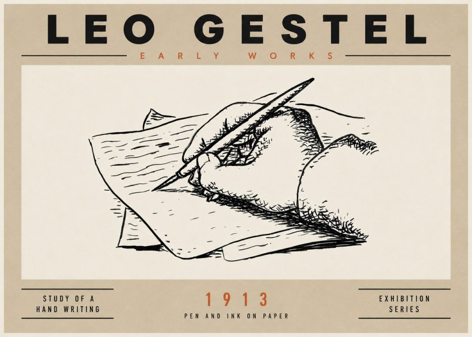 Leo Gestel Study of a Hand Writing No4 - Plakat
