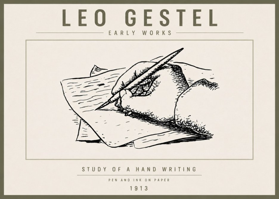 Leo Gestel Study of a Hand Writing No6 - Plakat