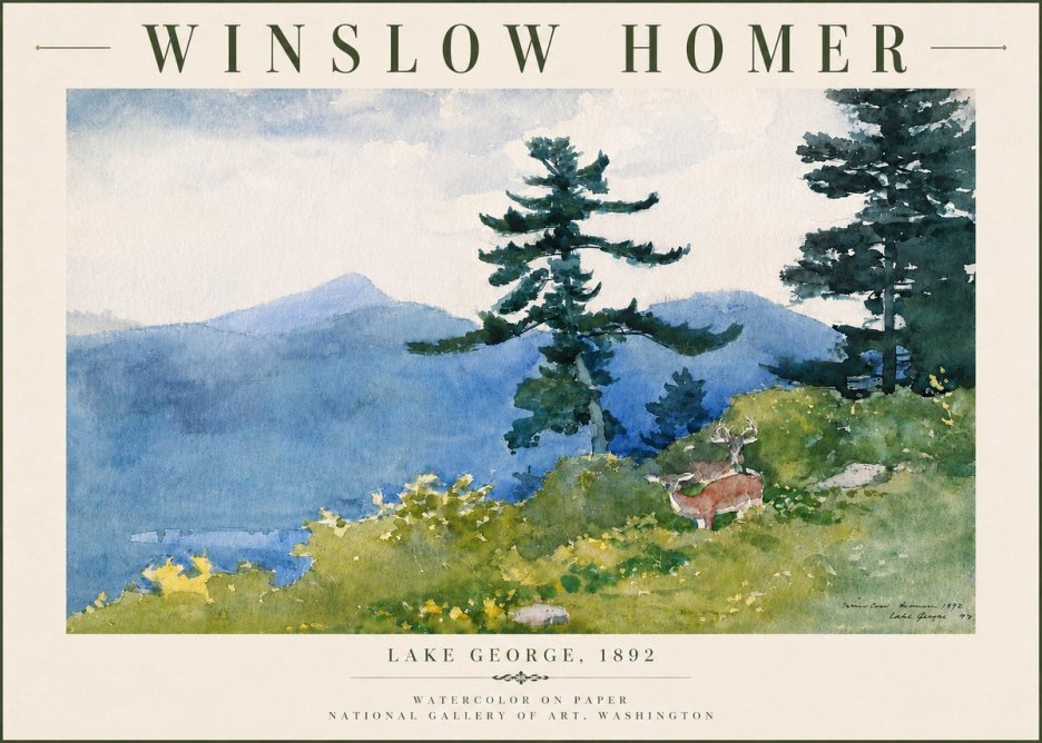Winslow Homer Lake George, 1892 No4 - Plakat