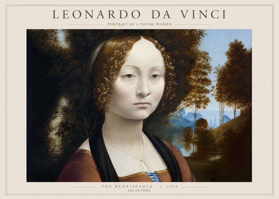 Leonardo da Vinci Portrait of a Young Woman I No1 - Plakat