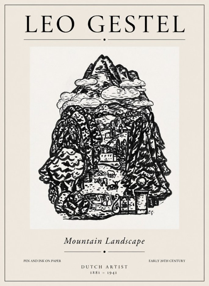 Leo Gestel Mountain Landscape No1 - Plakat