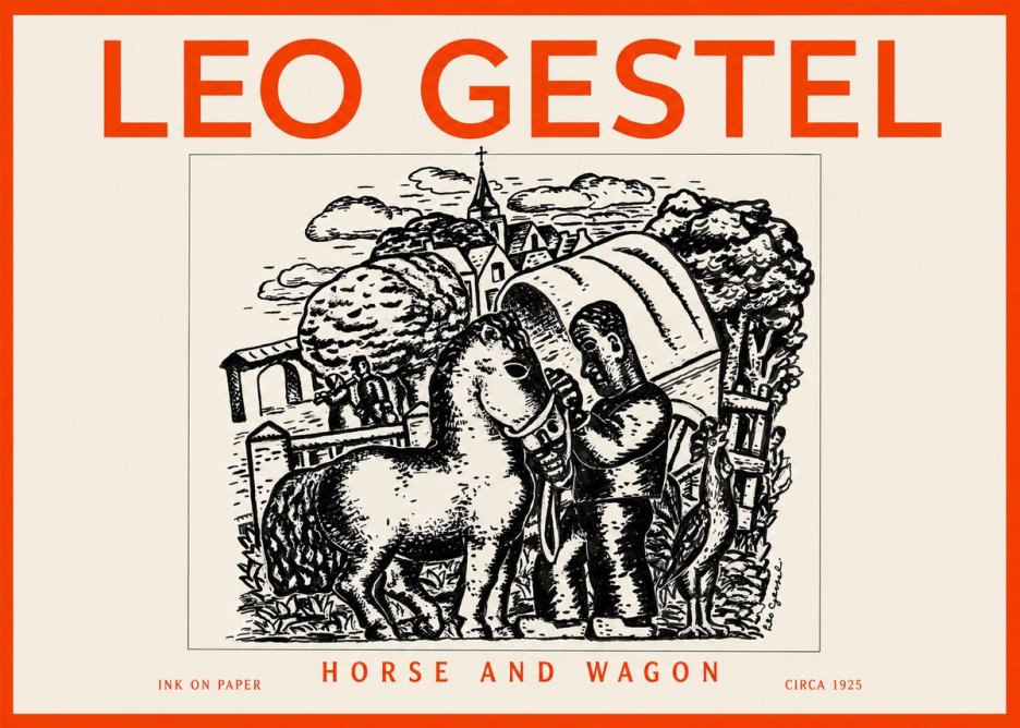Leo Gestel Horse and Wagon No2 - Plakat
