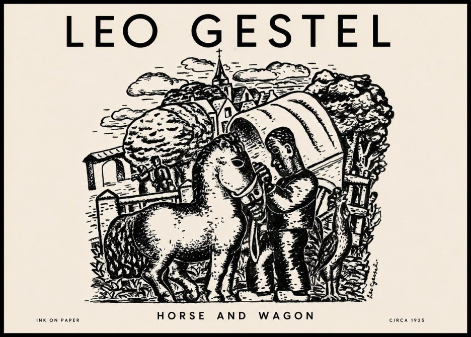 Leo Gestel Horse and Wagon No4 - Plakat