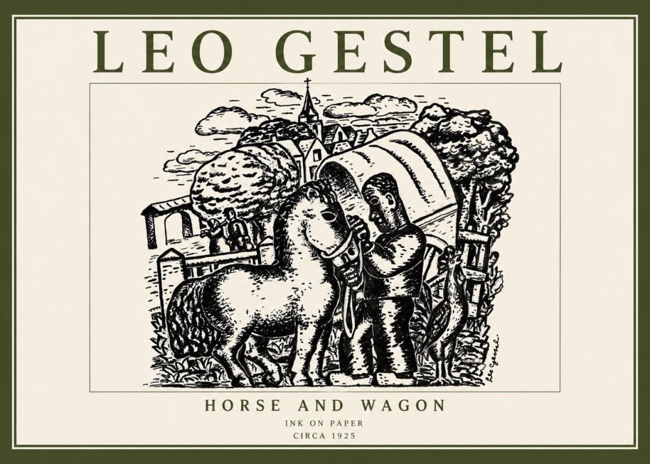 Leo Gestel Horse and Wagon No5 - Plakat