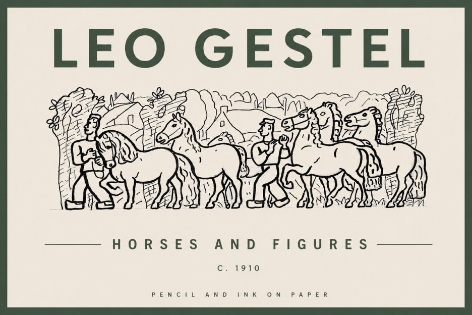Leo Gestel Horses and Figures No4 - Plakat