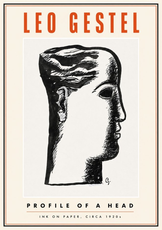 Leo Gestel Profile of a Head No5 - Plakat