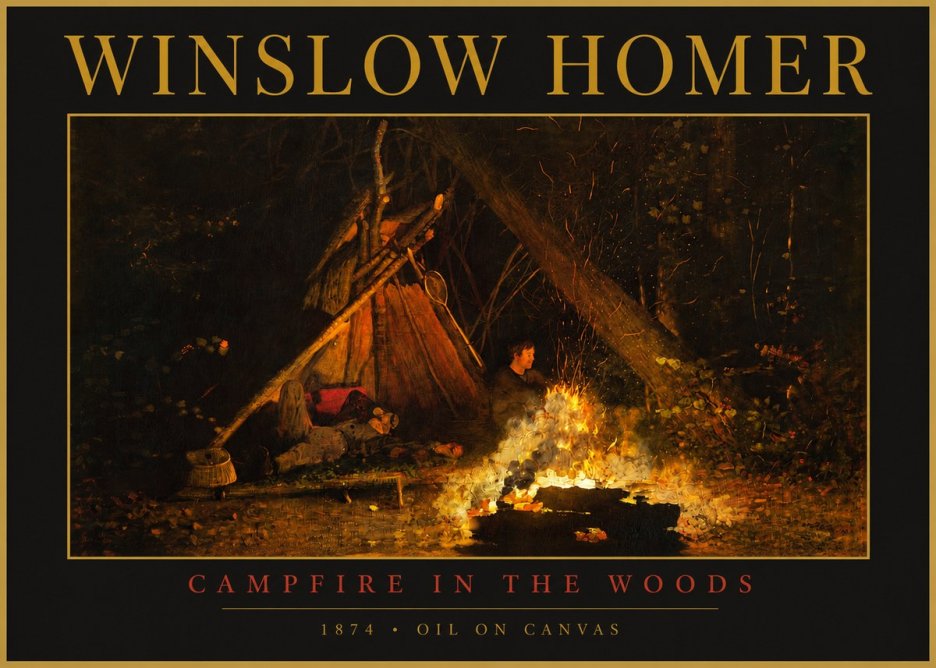 Winslow Homer Campfire in the Woods No2 - Plakat