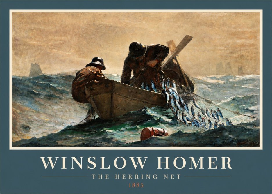 Winslow Homer The Herring Net I No3 - Plakat