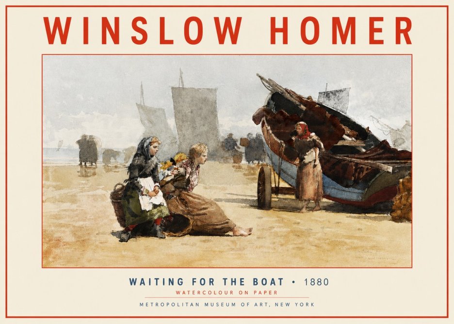 Winslow Homer Waiting for the Boat No3 - Plakat