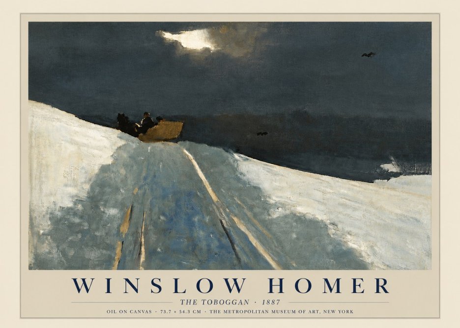Winslow Homer The Toboggan No4 - Plakat