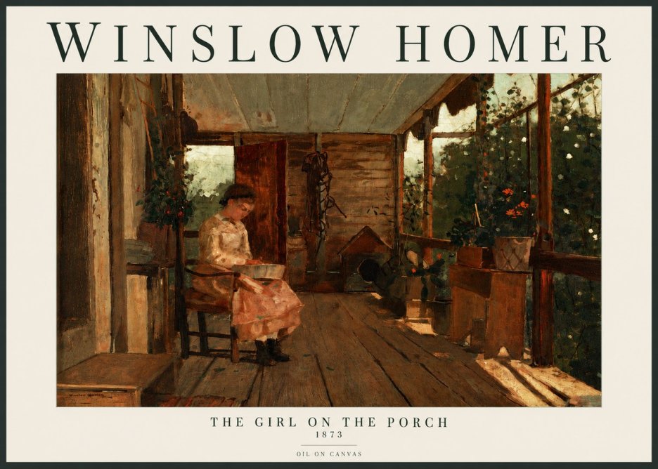 Winslow Homer The Girl on the Porch No3 - Plakat
