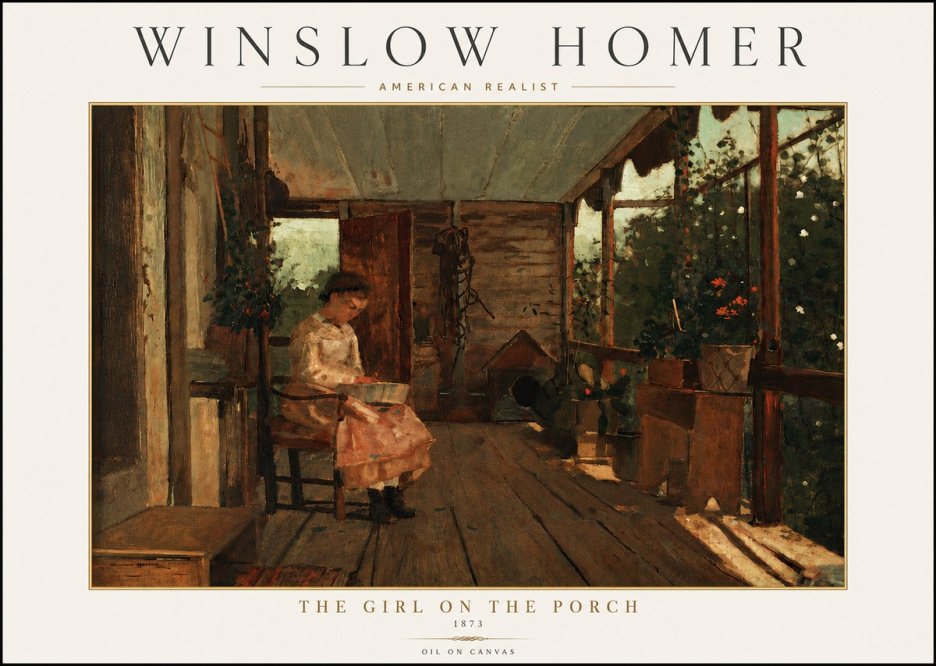 Winslow Homer The Girl on the Porch No4 - Plakat