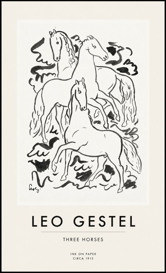 Leo Gestel Three Horses No1 - Plakat