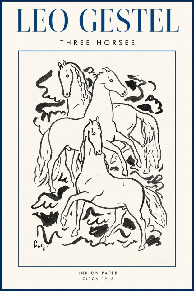 Leo Gestel Three Horses No2 - Plakat